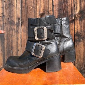 Harley Davidson black heeled boots